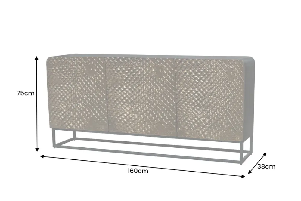 Riess-Ambiente Mehr...|Massivholzschränke > Massives Sideboard SNAKE 160cm braun Mangoholz mit 3D Schnitzereien schwarz Schlangen-Design