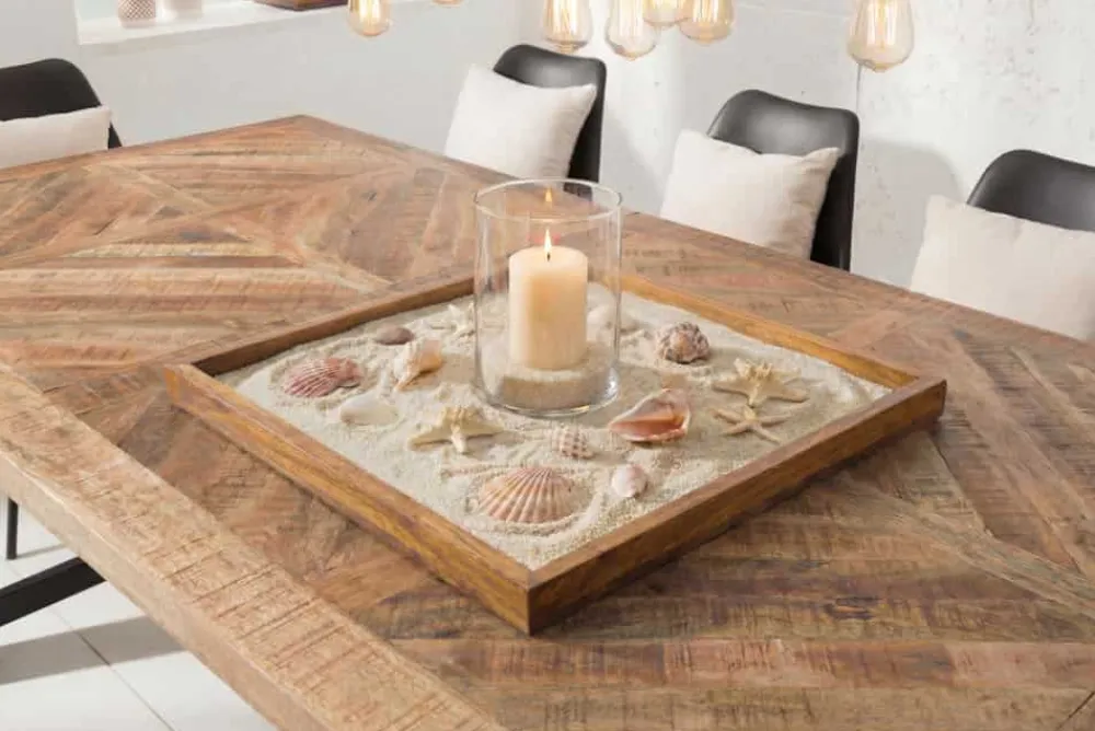 Riess-Ambiente Mehr...|Wohnaccessoires > Massives Tablett MAKASSAR 50cm braun Mangoholz honey finish handmade