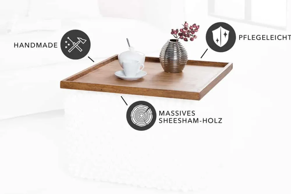 Riess-Ambiente Mehr...|Mehr... > Massives Tablett MAKASSAR 50cm braun Sheesham stone finish Servierbrett