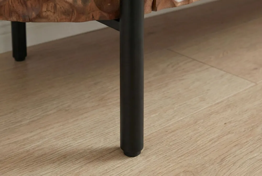 Riess-Ambiente Retro Möbel|Tv- & Lowboards > Massives TV-Board ADLON 160cm braun Mangoholz schwarz Metall Lowboard mit 3D- Front