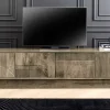Riess-Ambiente Skandinavisch|Tv- & Lowboards > Massives TV-Board ART DECO 200cm grau Mangoholz Lowboard 3D-Front