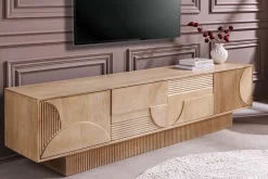 Riess-Ambiente Tv- & Lowboards|Mehr... > Massives TV-Board ART DECO 200cm weiß gekälkt Mangoholz 3D-Front handmade Lowboard