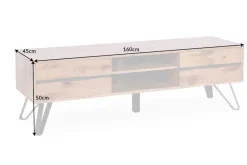Riess-Ambiente Mehr...|Industrial Loft > Massives TV-Board LIVING EDGE 160cm Wildeiche geölt Baumkanten Lowboard