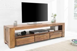 Riess-Ambiente Mehr...|Tv- & Lowboards > Massives TV-Board MAKASSAR 170cm braun Sheesham stone finish Lowboard drei Schubladen