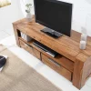 Riess-Ambiente Mehr...|Tv- & Lowboards > Massives TV-Board MAKASSAR 130cm braun Sheesham stone finish Lowboard zwei Schubladen