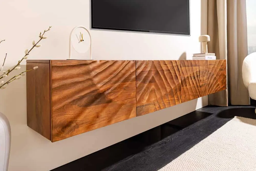 Riess-Ambiente Mehr...|Industrial Loft > Massives TV-Board SCORPION 200cm braun Mangoholz hängend Lowboard