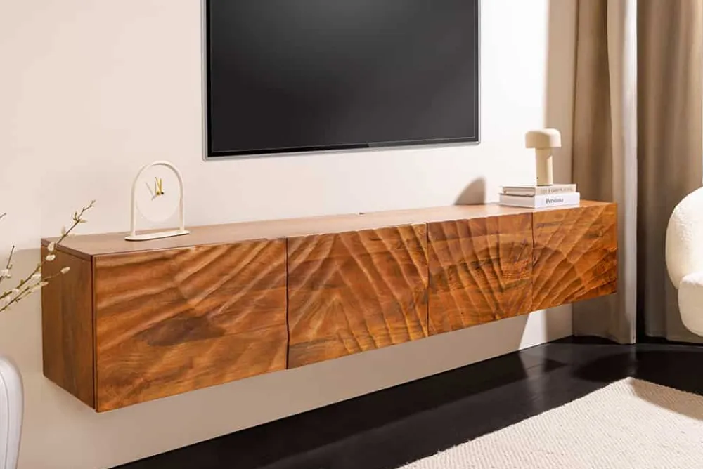 Riess-Ambiente Mehr...|Industrial Loft > Massives TV-Board SCORPION 200cm braun Mangoholz hängend Lowboard
