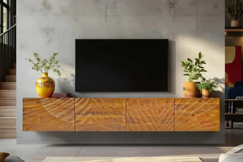 Riess-Ambiente Mehr...|Industrial Loft > Massives TV-Board SCORPION 200cm braun Mangoholz hängend Lowboard