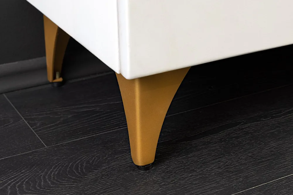 Riess-Ambiente Mehr...|Goldene Möbel > Massives TV-Lowboard GOLDEN SUNSET 180cm weiß gold Mangoholz 3D Schnitzereien Metallfüße