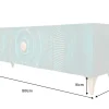 Riess-Ambiente Mehr...|Massivholzschränke > Massives TV-Lowboard GOLDEN SUNSET 180cm türkis 3D-Schnitzereien gold Mangoholz Metall