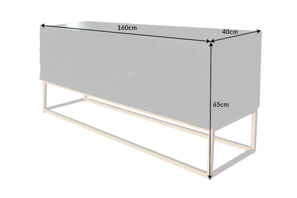 Riess-Ambiente Mehr...|Goldene Möbel > Massives TV-Lowboard SCORPION 160cm schwarz Mangoholz aufwendige 3D Schnitzereien