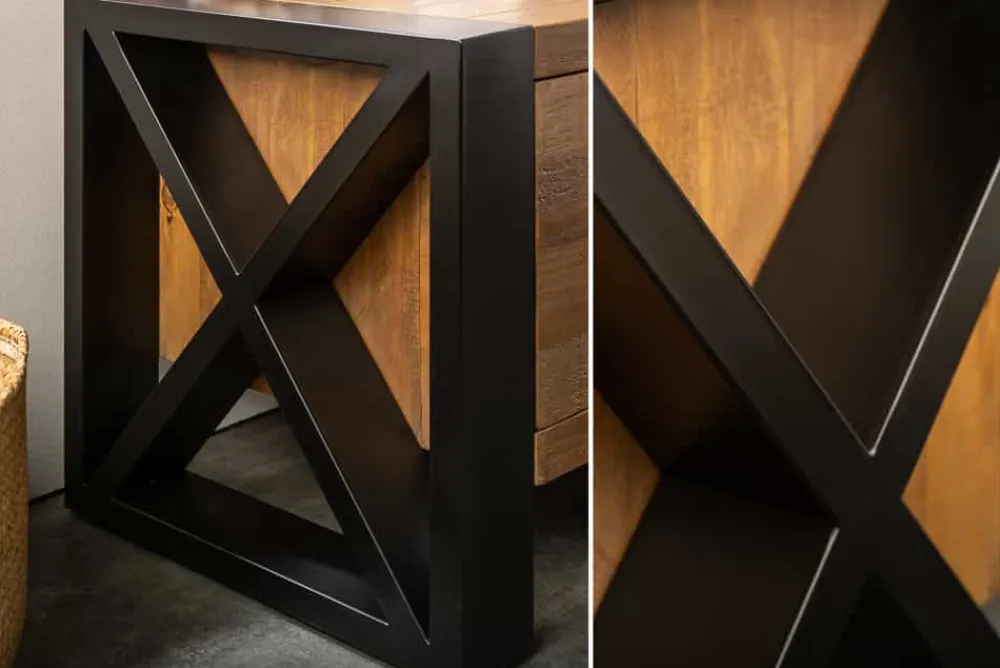 Riess-Ambiente Mehr...|Industrial Loft > Massives TV-Lowboard THOR 200cm recyceltes Pinienholz im Industrial Design