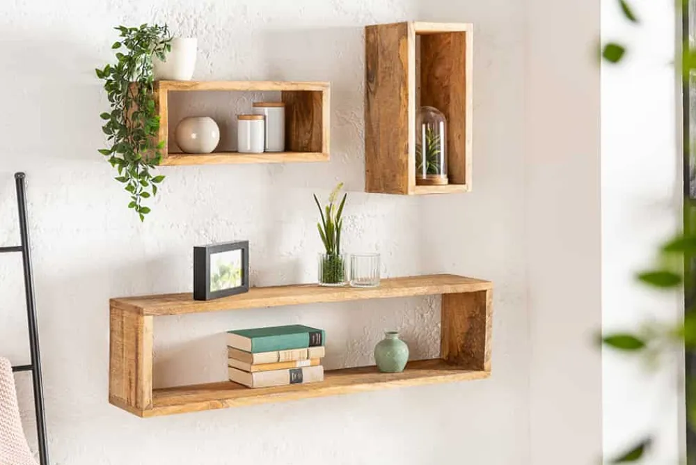 Riess-Ambiente Mehr...|Wandregale > Massives Wandregal 3er Set HEMINGWAY 94cm aus Mangoholz