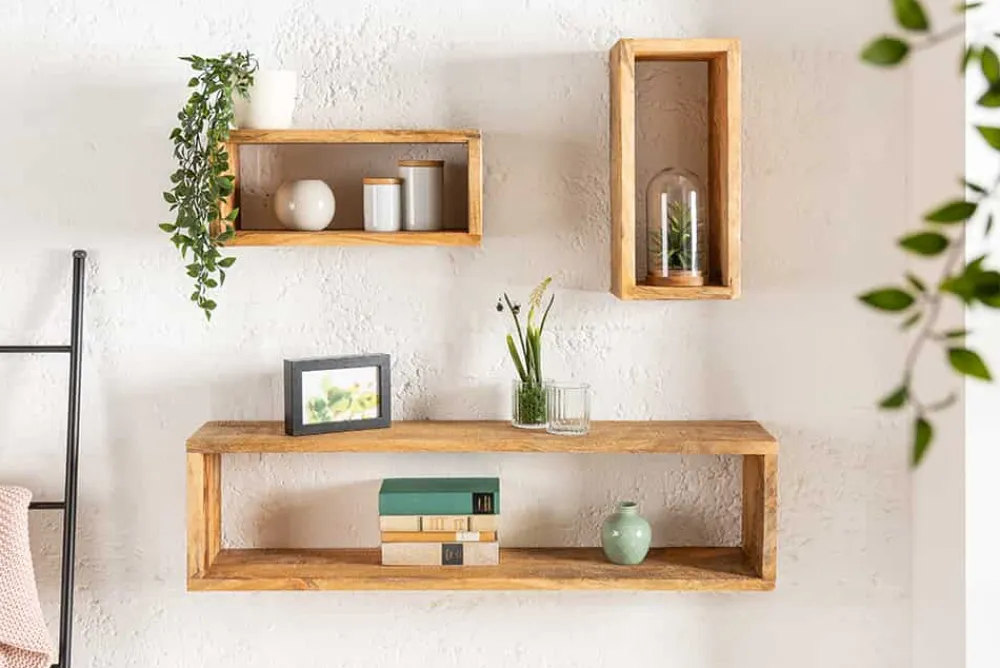 Riess-Ambiente Mehr...|Wandregale > Massives Wandregal 3er Set HEMINGWAY 94cm aus Mangoholz