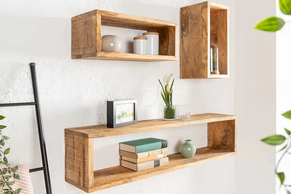 Riess-Ambiente Mehr...|Wandregale > Massives Wandregal 3er Set HEMINGWAY 94cm aus Mangoholz