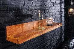 Riess-Ambiente Mehr...|Wandregale > Massives Wandregal MAKASSAR 80cm braun Sheeshamholz stone finish handmade