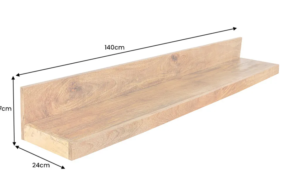 Riess-Ambiente Mehr...|Wandregale > Massives Wandregal MAKASSAR 140cm natur Mangoholz handmade