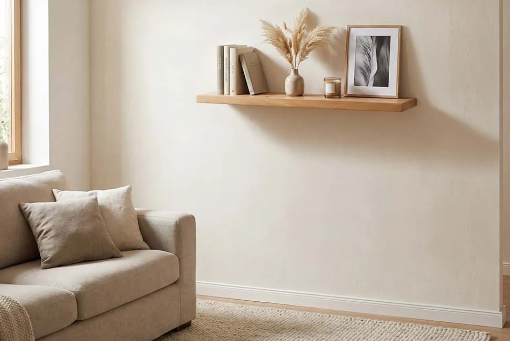 Riess-Ambiente Mehr...|Wandregale > Massives Wandregal PURE 80cm Mango natur cream finish Mangoholz Steckregal