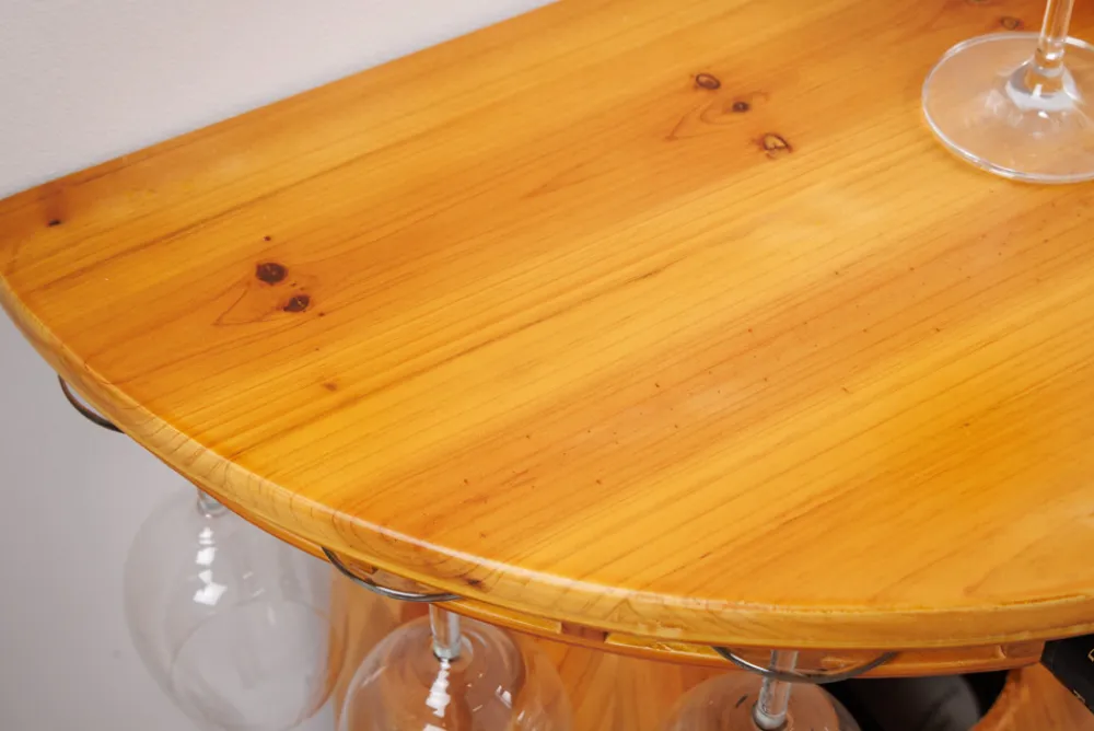 Riess-Ambiente Mehr...|Massivholzregale > Massives Weinregal BODEGA 84cm natur Pinienholz Weinfass Barschrank für 14 Flaschen