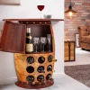 Riess-Ambiente Mehr...|Massivholzregale > Massives Weinregal SEVEN SEAS 80cm natur Pinienholz Weltkarte Weinfass Barschrank