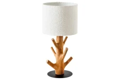 Riess-Ambiente Tischlampen > Massive Tischlampe JEWELRY 60cm natur Mangostanholz weißer Stoffschirm