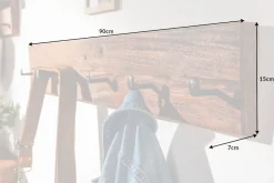 Riess-Ambiente Mehr...|Wohnaccessoires > Massive Wandgarderobe HEMINGWAY XL 90cm natur recyceltes Massivholz