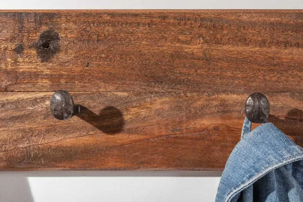 Riess-Ambiente Mehr...|Wohnaccessoires > Massive Wandgarderobe HEMINGWAY XL 90cm natur recyceltes Massivholz
