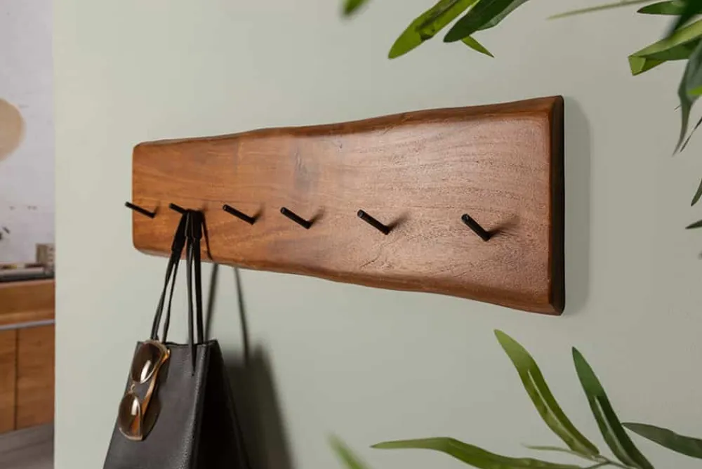 Riess-Ambiente Mehr...|Mehr... > Massive Wand-Garderobe MAMMUT 80cm Akazie mit 6 Kleiderhaken