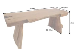 Riess-Ambiente Sitzbänke|Mehr... > Massivholz Bank ROOT 100cm braun natur Teak Baumstamm
