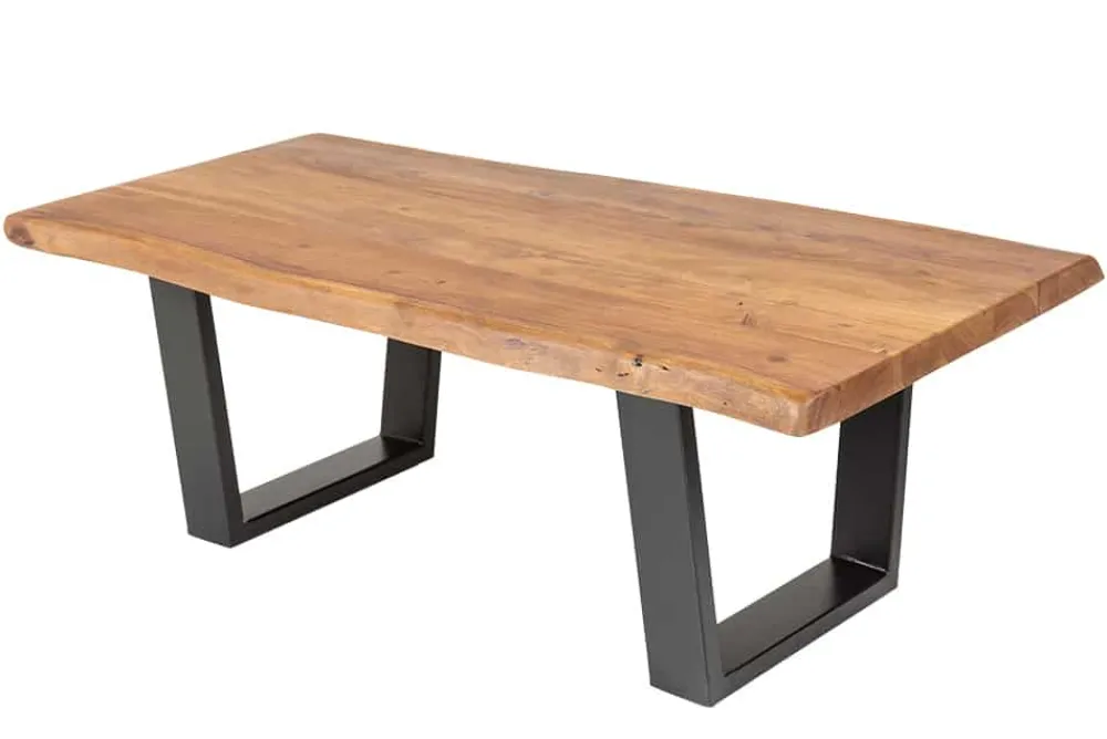 Riess-Ambiente Couchtische & Truhen|Mehr... > Massivholz Baumstamm Couchtisch MAMMUT 110cm Akazie schwarzes Metallgestell 3,5cm Tischplatte