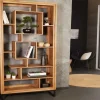 Riess-Ambiente Standregale > Massivholz Bücherregal CUBUS 190cm Akazie honey finish Metallfüße schwarz Standregal