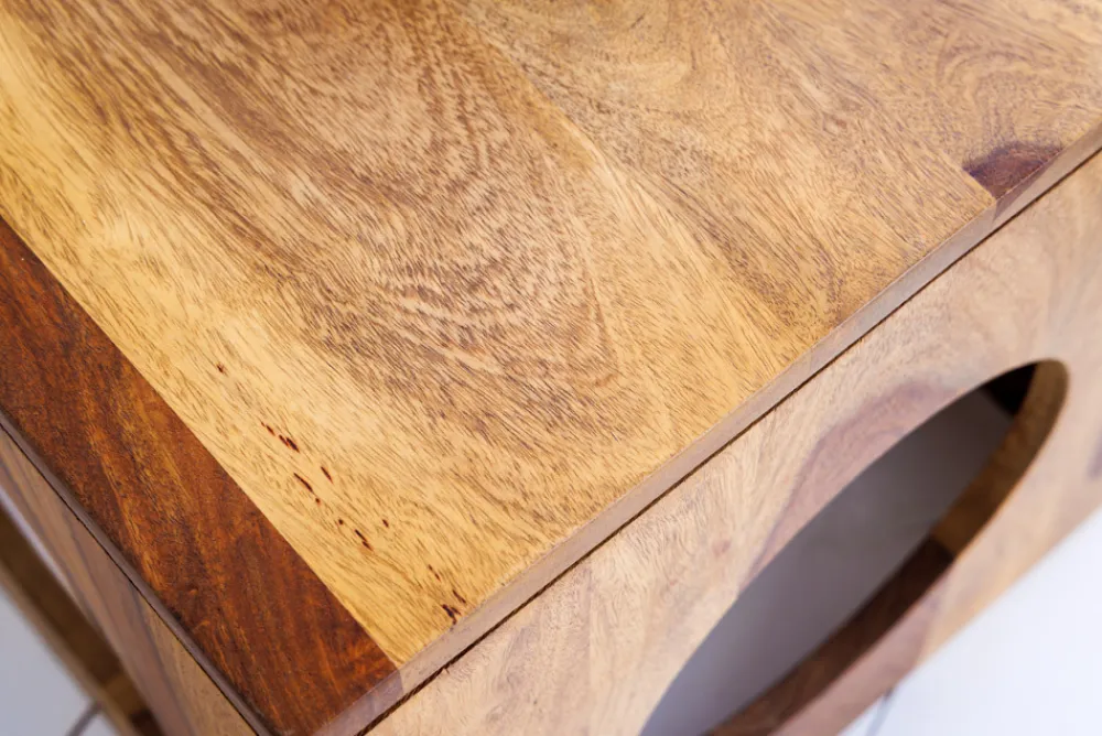 Riess-Ambiente Mehr...|Massivholztische > Massivholz Beistelltisch CUBUS 40cm Sheesham stone finish Hocker