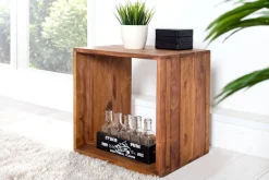 Riess-Ambiente Beistelltische|Mehr... > Massivholz Beistelltisch MAKASSAR 45cm braun Sheesham stone finish Regal handmade