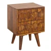 Riess-Ambiente Mehr...|Massivholztische > Massivholz Beistelltisch MYSTIC LIVING 60cm braun Sheesham stone finish Nachttisch