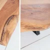 Riess-Ambiente Couchtische & Truhen|Mehr... > Massivholz Couchtisch AMAZONAS 105cm Akazie schwarzes Metall X-Gestell Baumkante Live Edge