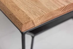 Riess-Ambiente Mehr...|Industrial Loft > Massivholz Couchtisch ARCHITECTURE 110cm Eiche geölt schwarzes Metallgestell mit Ablage