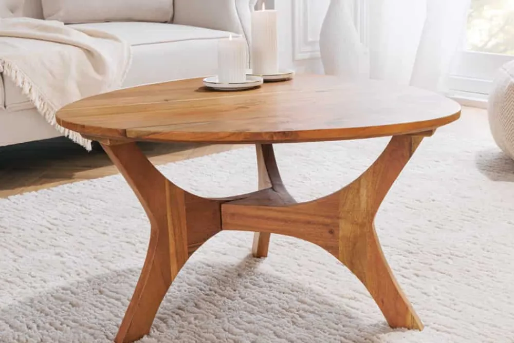 Riess-Ambiente Mehr...|Couchtische > Massivholz Couchtisch ARCHITECTURE 70cm natur honey finish Akazie dreieckig
