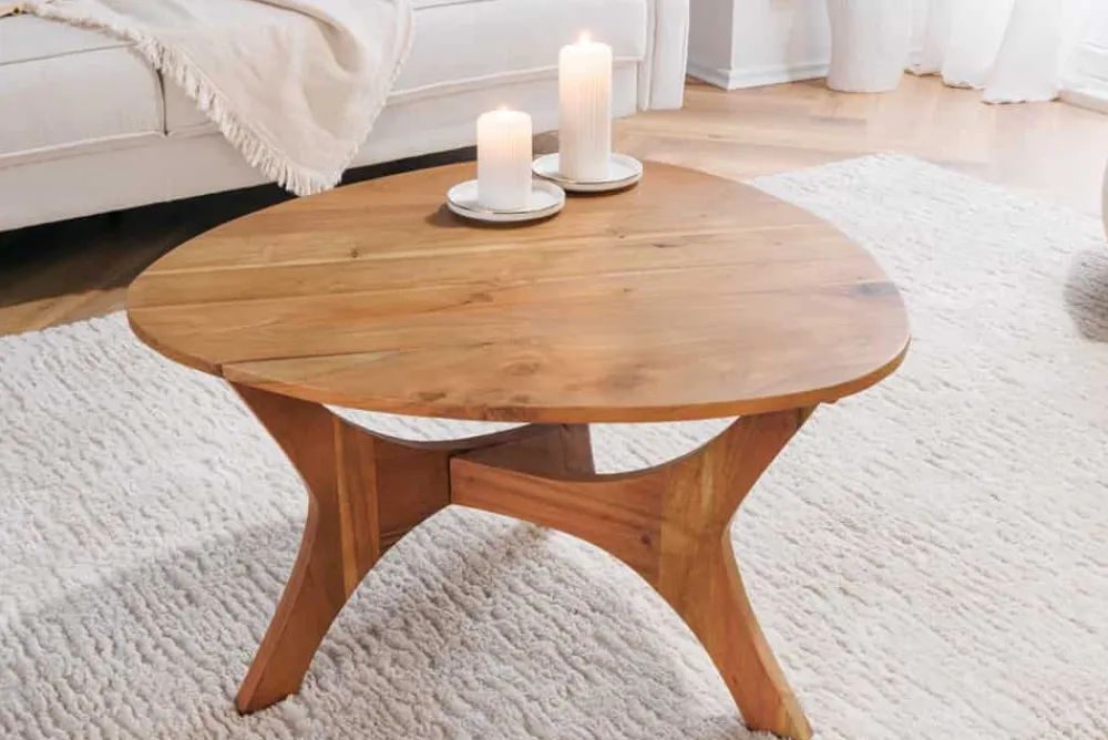 Riess-Ambiente Mehr...|Couchtische > Massivholz Couchtisch ARCHITECTURE 70cm natur honey finish Akazie dreieckig
