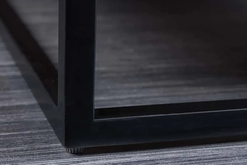 Riess-Ambiente Mehr...|Couchtische > Massivholz Couchtisch GIANT 60cm braun Sheesham stone finish Metall schwarz Ablage