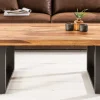 Riess-Ambiente Couchtische & Truhen|Mehr... > Massivholz Couchtisch IRON CRAFT 100cm braun Sheesham stone finish Industrial Design