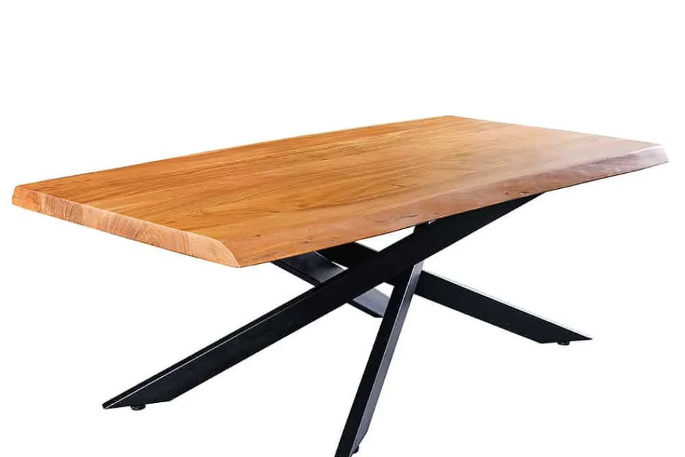 Riess-Ambiente Mehr...|Couchtische > Massivholz Couchtisch MAMMUT 110cm Akazie schwarz 3,5cm Tischplatte Baumkante