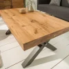 Riess-Ambiente Mehr...|Couchtische > Massivholz Couchtisch THOR 110cm Wildeiche geölt X-Gestell Metall anthrazit Industrial Design