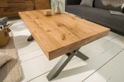 Riess-Ambiente Mehr...|Couchtische > Massivholz Couchtisch THOR 110cm Wildeiche geölt X-Gestell Metall anthrazit Industrial Design