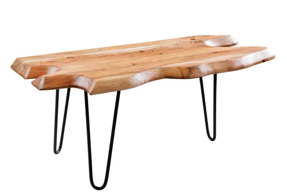 Riess-Ambiente Mehr...|Couchtische > Massivholz Couchtisch WILD 100cm Akazie natur Hairpin Legs Baumkante