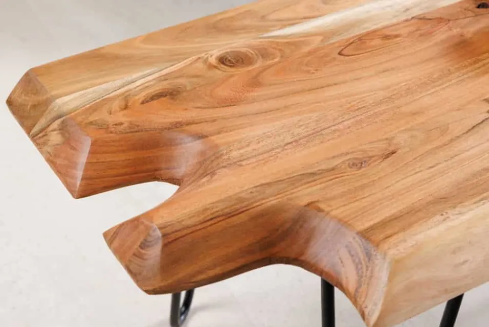 Riess-Ambiente Mehr...|Couchtische > Massivholz Couchtisch WILD 100cm Akazie natur Hairpin Legs Baumkante