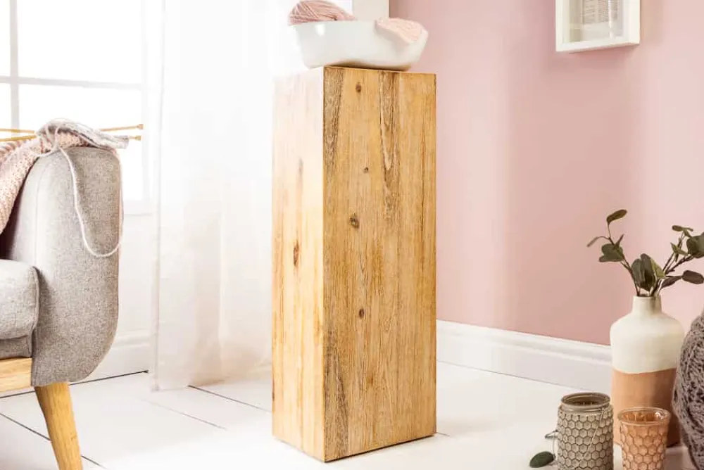 Riess-Ambiente Mehr...|Wohnaccessoires > Massivholz Dekosäule COLUMNA 75cm Akazie teakgrau gekälkt Beistelltisch