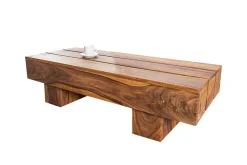 Riess-Ambiente Mehr...|Couchtische > Massivholz Design Couchtisch BOLT 100cm braun Sheesham stone finish
