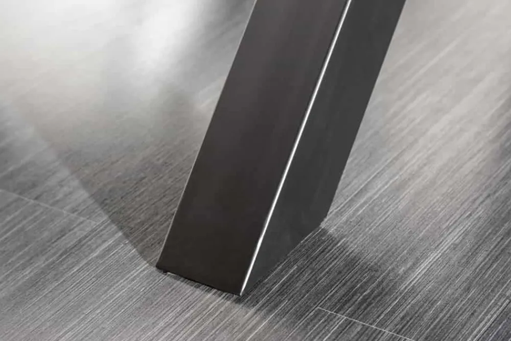 Riess-Ambiente Mehr...|Massivholzesstische > Massivholz Esstisch BARRACUDA 220cm natur Teak schwarz Metall X-Gestell inkl. Glasplatte