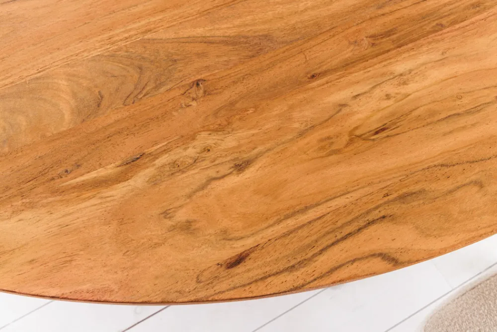Riess-Ambiente Mehr...|Massivholzesstische > Massivholz Esstisch GALAXIE 130cm rund Akazie natur schwarzes Metallgestell
