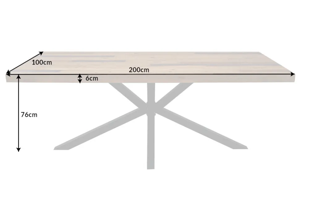 Riess-Ambiente Esstische|Mehr... > Massivholz Esstisch GALAXIE 200cm vintage braun Pinie recycelt Industrial Design
